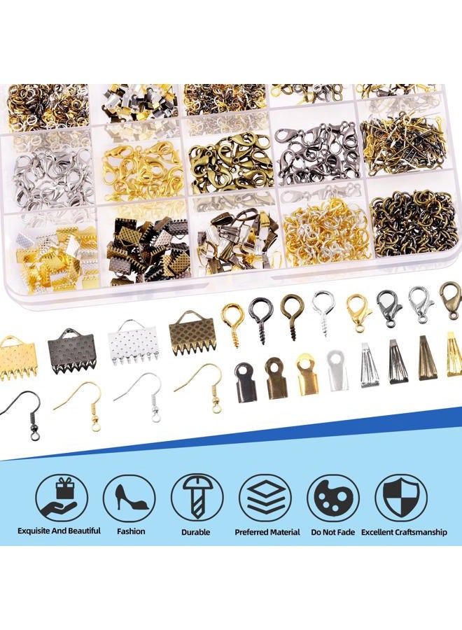 Glarks 1468Pcs Jewelry Making Kit with Pliers, Findings, Beading String for Jewelry Repair, Making and Beading - Image 4